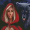 Blonde Woman Wolf Diamond Painting