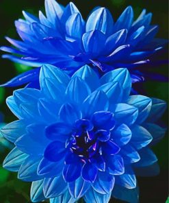 Blue Dahlia Flower Diamond Paintings