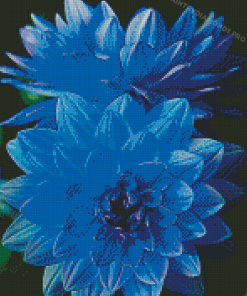 Blue Dahlia Flower Diamond Paintings