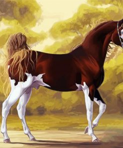 Brown And White Mare Horse Art Diamond Paintings