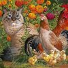 Cat And Chicken Diamond Paintings