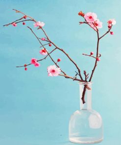 Cherry Blossom In Glass Vase Diamond Painting