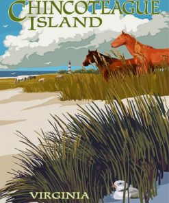 Chincoteague Island Virginia Poster Diamond Painting