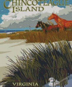 Chincoteague Island Virginia Poster Diamond Painting