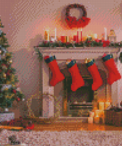 Chrismas Fireplace Diamond Painting