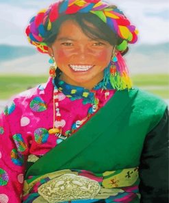 Colorful Tibet Girl Diamond Painting