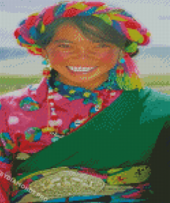 Colorful Tibet Girl Diamond Painting