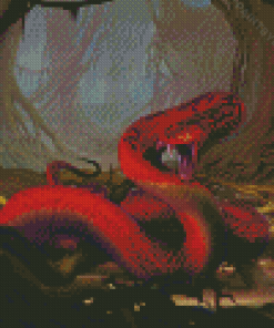 Cool Red Snake Diamond Painting