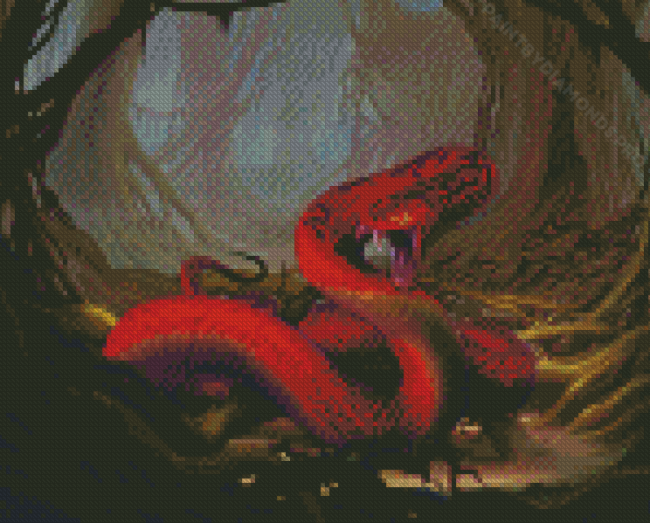 Cool Red Snake Diamond Painting