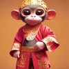 Cute Asian Monkey Diamond Painting