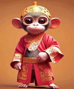 Cute Asian Monkey Diamond Painting