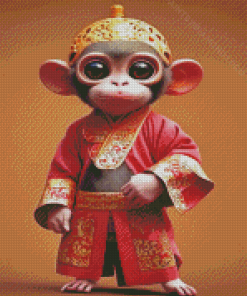 Cute Asian Monkey Diamond Painting