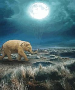 Elephant Moon Diamond Painting