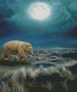 Elephant Moon Diamond Painting