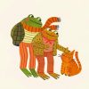 Frog And Toad With Cat Diamond Painting