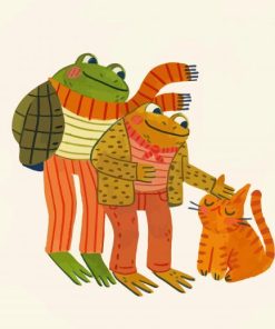 Frog And Toad With Cat Diamond Painting