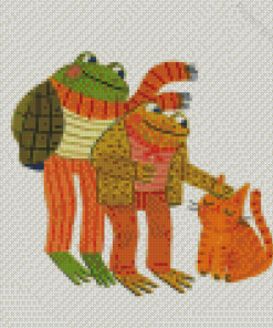 Frog And Toad With Cat Diamond Painting