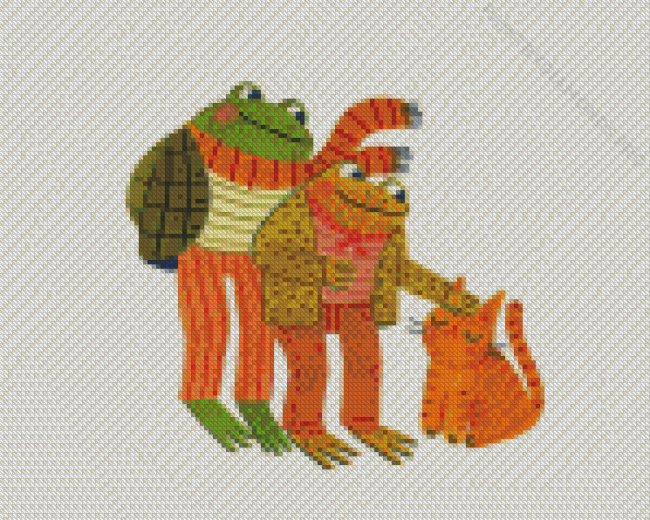 Frog And Toad With Cat Diamond Painting