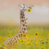 Giraffe Sunflowers Diamond Paintings