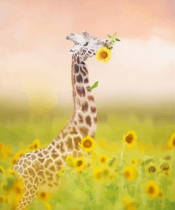 Giraffe Sunflowers Diamond Paintings