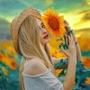 Girl With Sunflower Diamond Painting