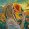 Girl With Sunflower Diamond Painting