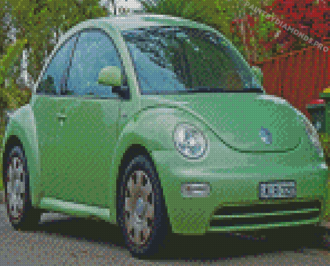 Green Vw Beetle Diamond Painting