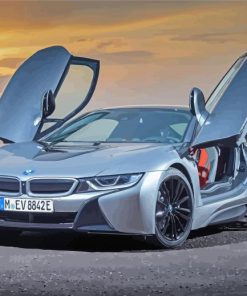 Grey Bmw I8 Car Diamond Painting