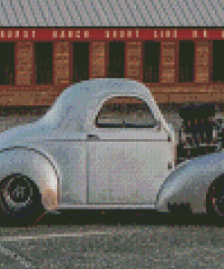 Grey Willys Coupe Car Diamond Paintings