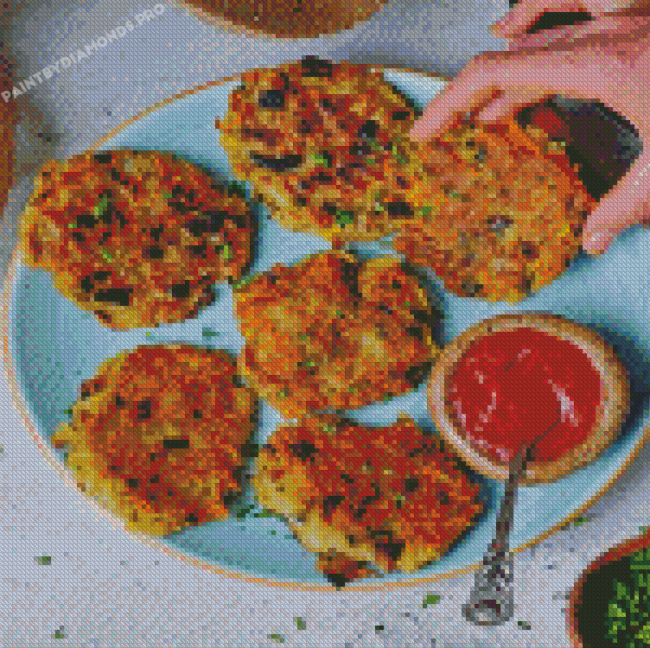 Hash Browns With Ketchup Diamond Paintings