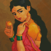 Indian Woman With Fruit Diamond Painting