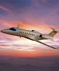 Learjet With Pink Sunset Diamond Paintings