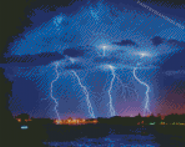 Lightning Sky Landsape Diamond Painting