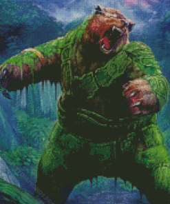 Mad Green Bear Diamond Painting