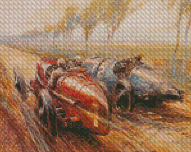 Old Race Cars Art Diamond Painting