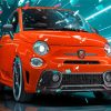 Orange Fiat Abarth Diamond Painting