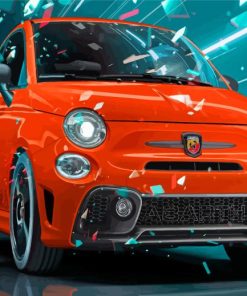 Orange Fiat Abarth Diamond Painting