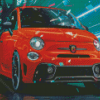 Orange Fiat Abarth Diamond Painting