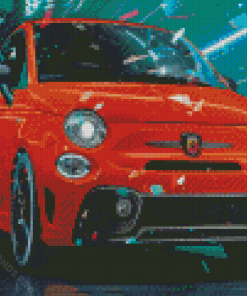 Orange Fiat Abarth Diamond Painting