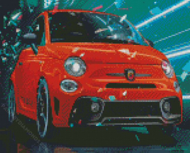 Orange Fiat Abarth Diamond Painting