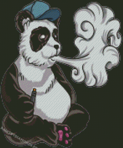 Panda Bear Animal Smoking Diamond Painting