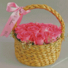 Pink Basket Of Roses Diamond Paintings