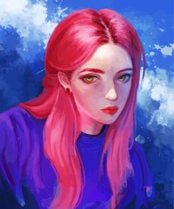 Pink Girl Diamond Paintings