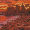 Pinnacles Lookout Phillip Island Sunset Diamond Paintings