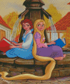 Princesses Belle And Rapunzel Diamond Painting