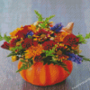 Pumpkin And Flowers Diamond Paintings