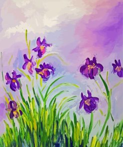 Purple Irises By Monet Diamond Painting