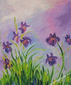 Purple Irises By Monet Diamond Painting