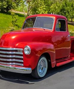 Red 51 Chevy Truck Diamond Painting