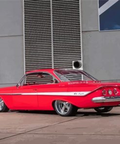 Red 61 Impala Car Diamond Painting